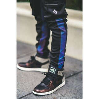 Rainbow reflective track pants